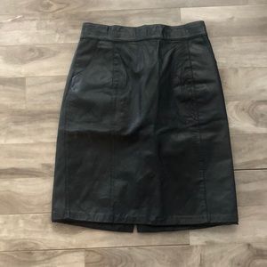 Vtg Leather Skirt